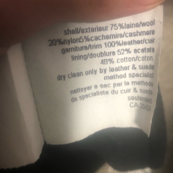 Fen-nelli Wool Cashmere Blend Coat Ladies Leather Accent Fur Trim 7/8 Vintage - Picture 10 of 10